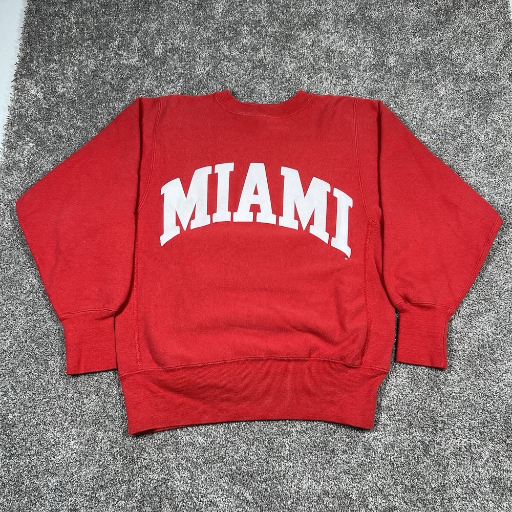 Vintage 90s Miami University Ohio Champion Reverse Weave Sweatshirt Made In USA
